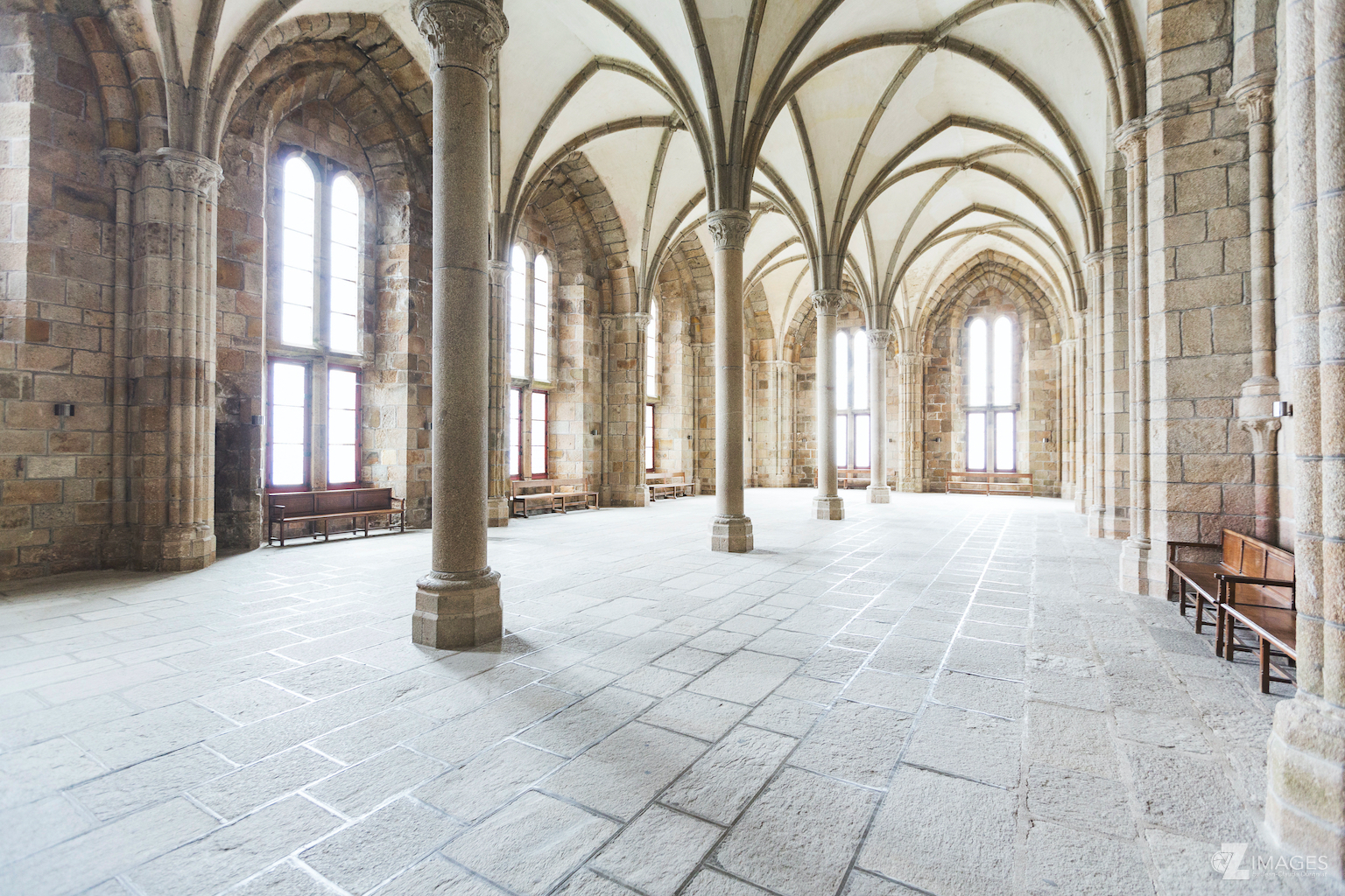 Salle des hôtes de l'abbaye du Mont-Saint-Michel